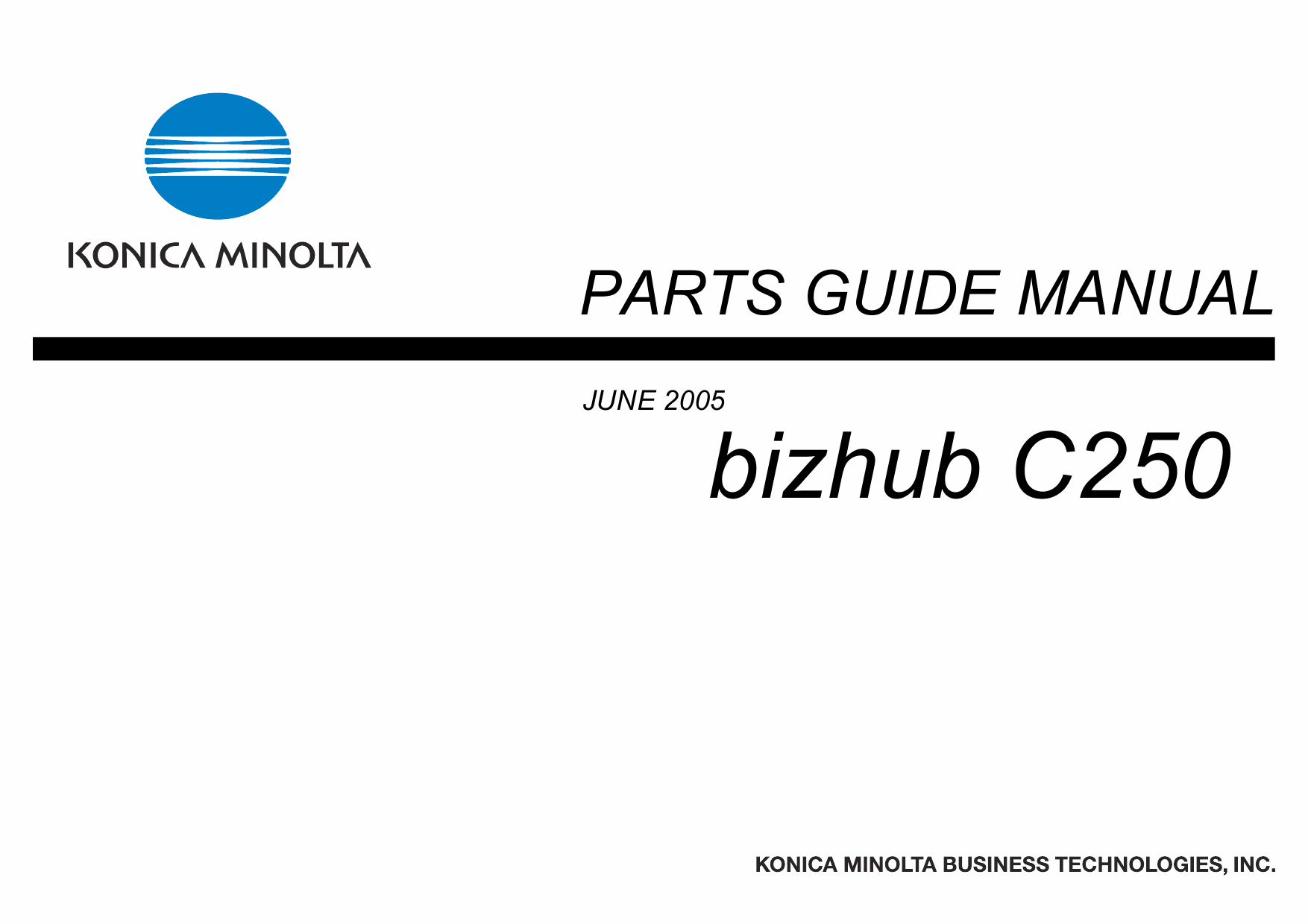 Konica-Minolta bizhub C250 Parts Manual-1